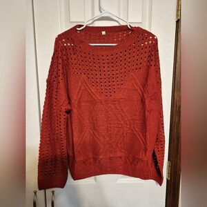 Women's Red Knit Sweater
